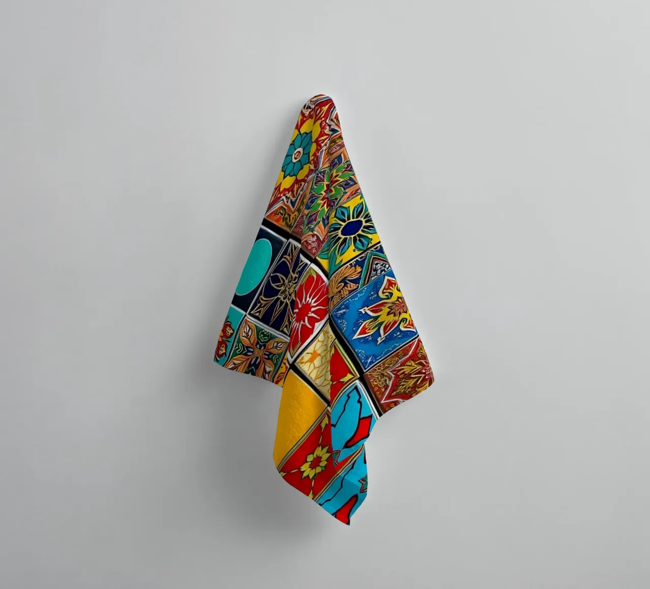 mosaic tiles display intricate patterns art towel by DesignDoodle