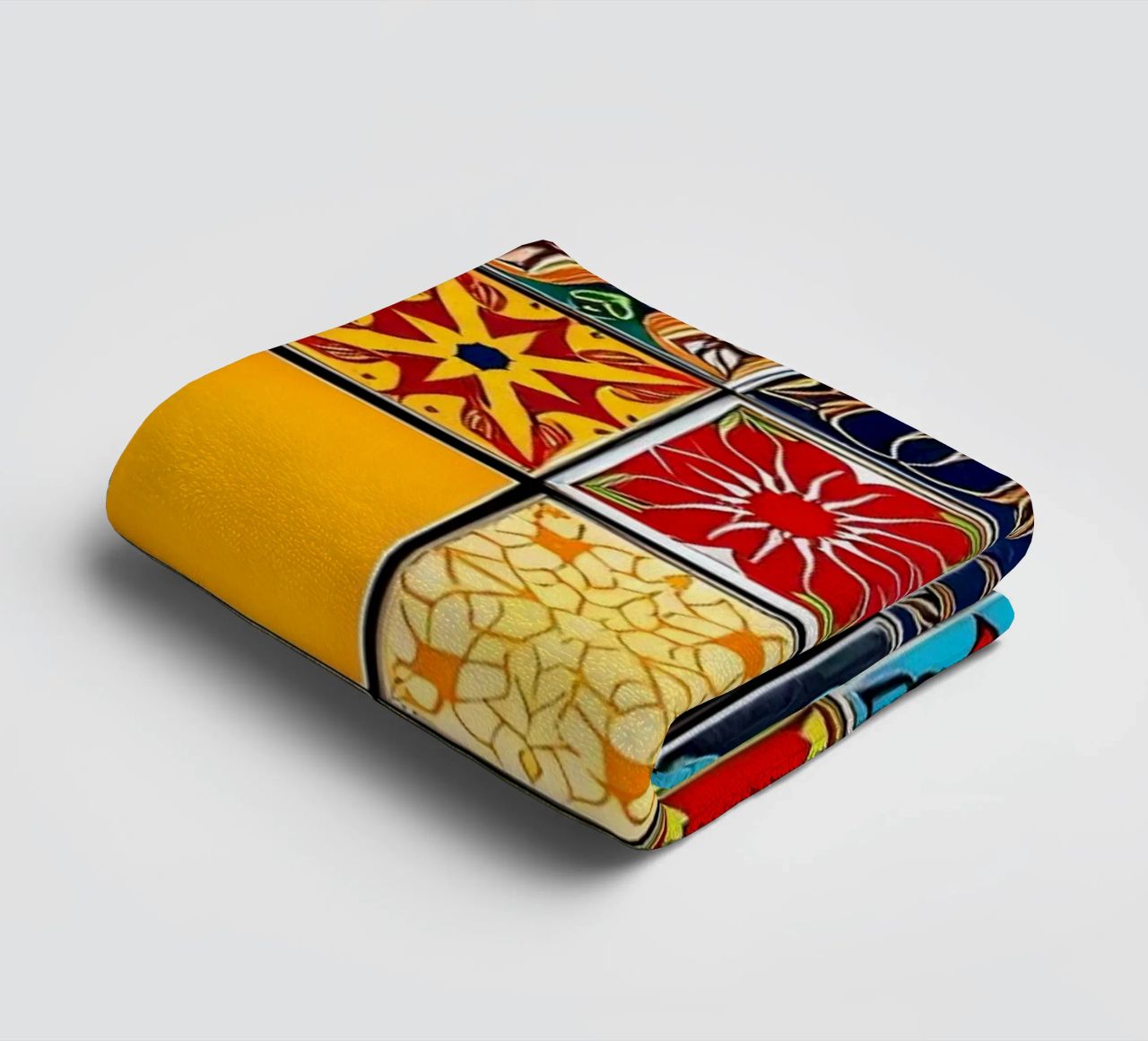 mosaic tiles display intricate patterns art towel by DesignDoodle