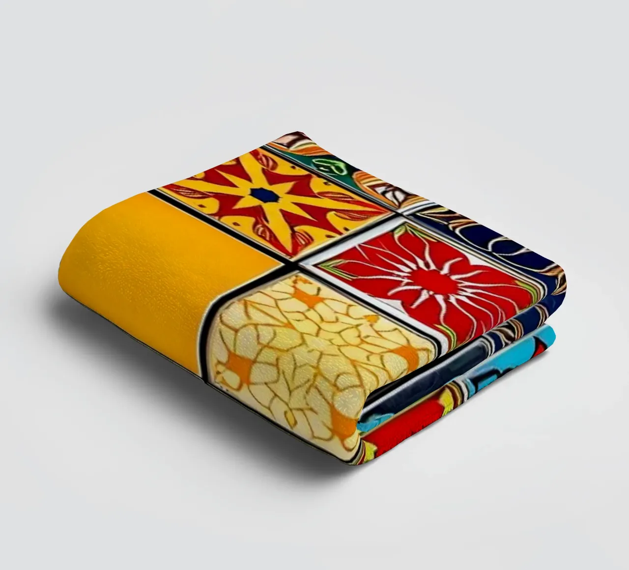 mosaic tiles display intricate patterns art towel by DesignDoodle