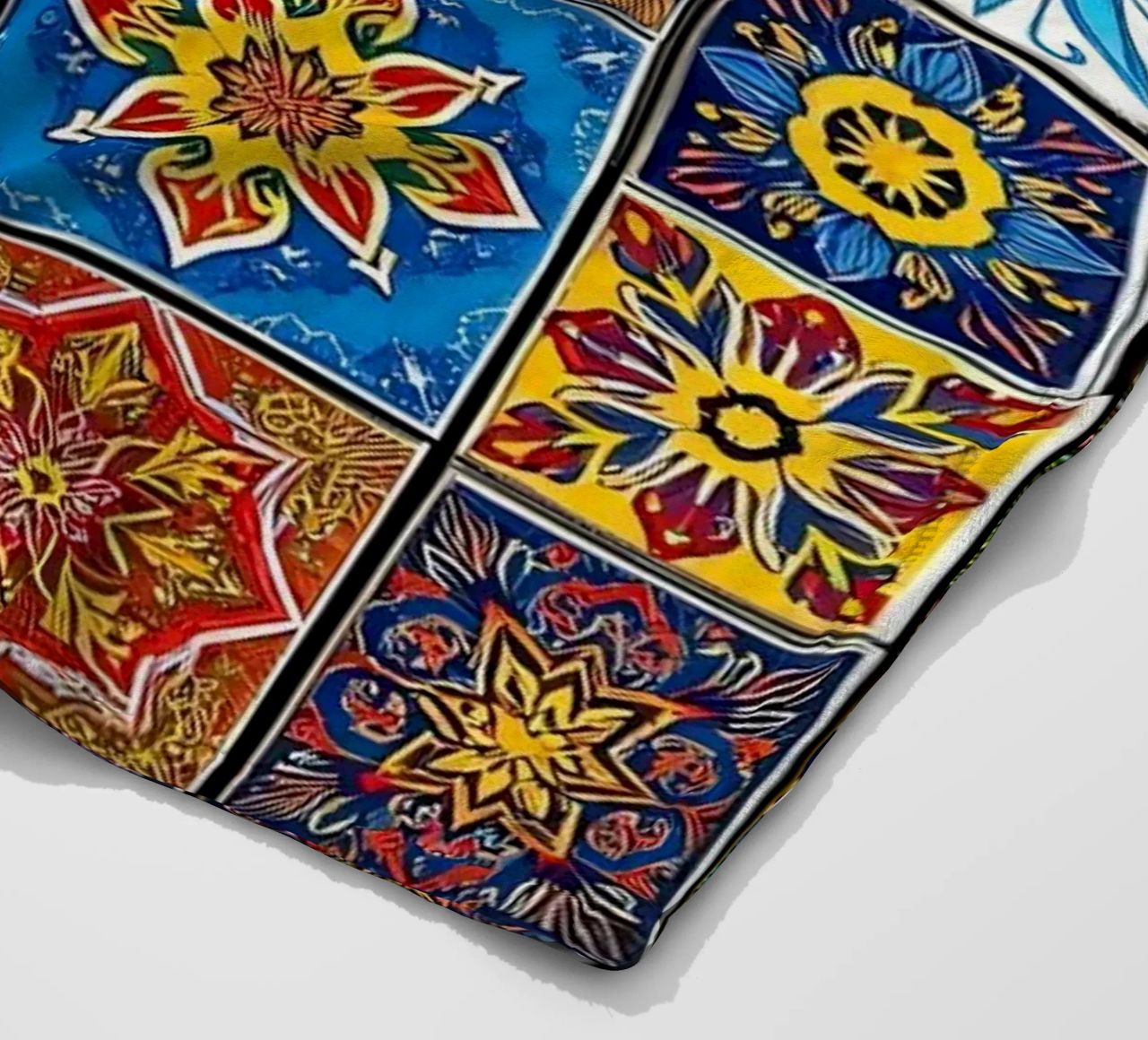 mosaic tiles display intricate patterns art fleece blanket by DesignDoodle
