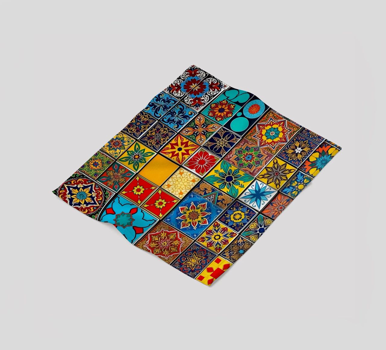 mosaic tiles display intricate patterns art fleece blanket by DesignDoodle