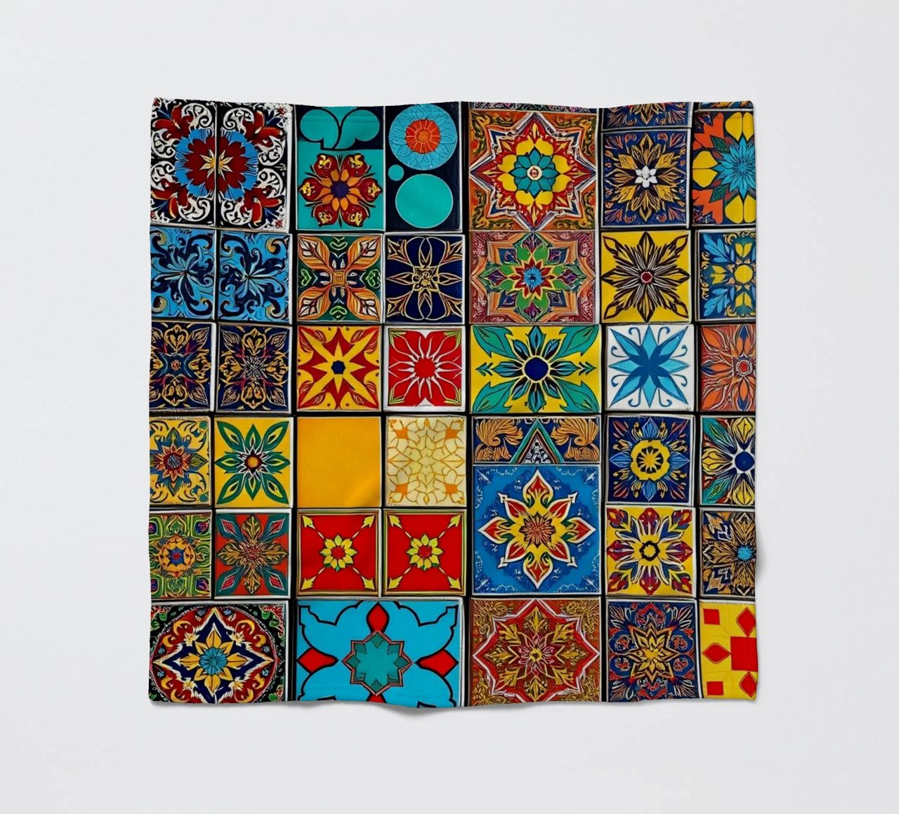mosaic tiles display intricate patterns art fleece blanket by DesignDoodle