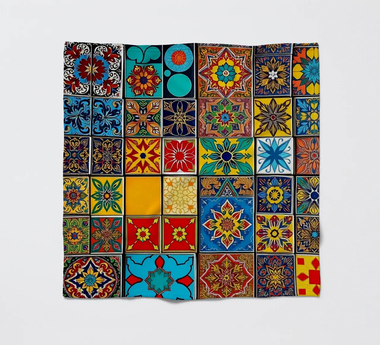 mosaic tiles display intricate patterns art fleece blanket by DesignDoodle