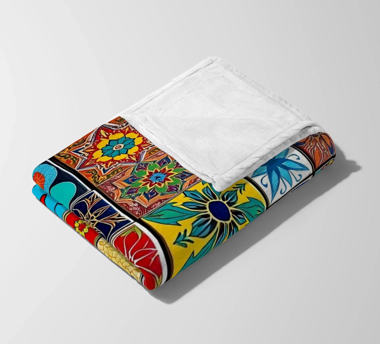 mosaic tiles display intricate patterns art fleece blanket by DesignDoodle