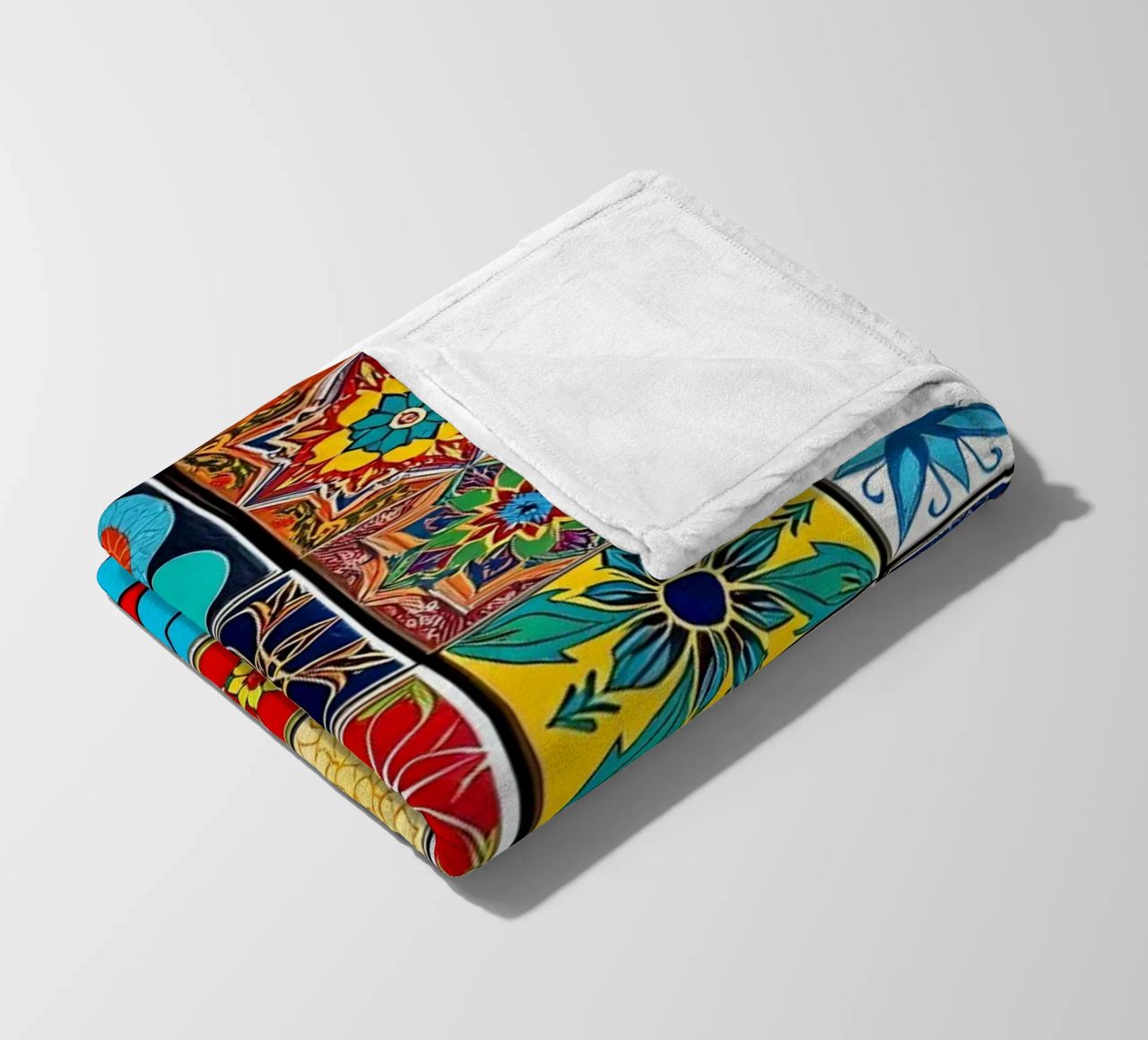 mosaic tiles display intricate patterns art fleece blanket by DesignDoodle