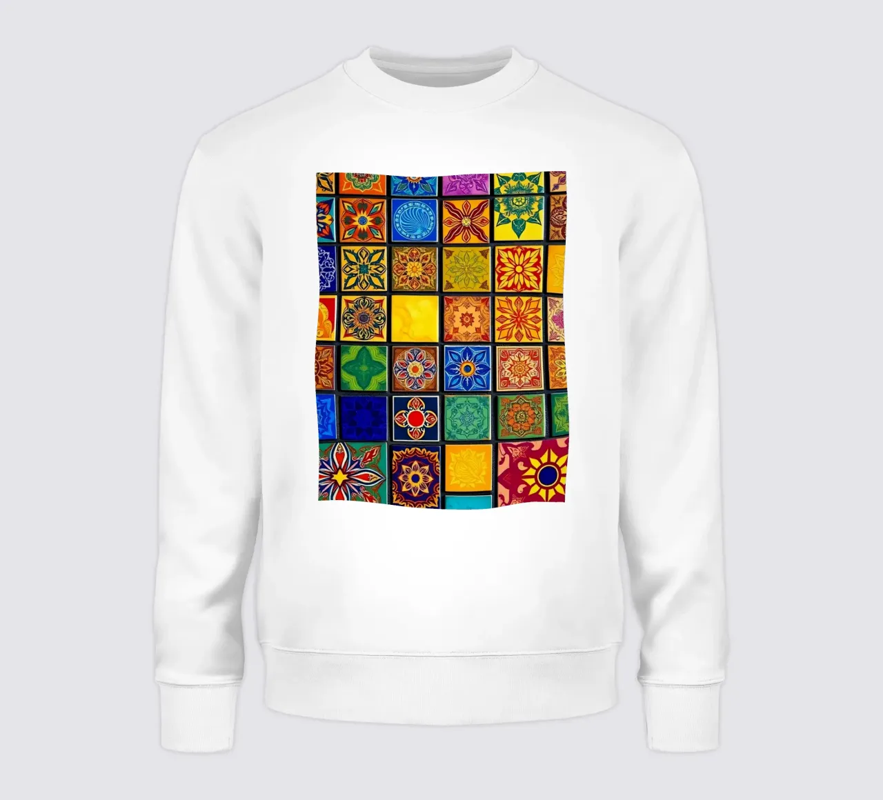 Carreaux de mosaïque colorés avec des motifs et des dessins complexes sweat de DesignDoodle