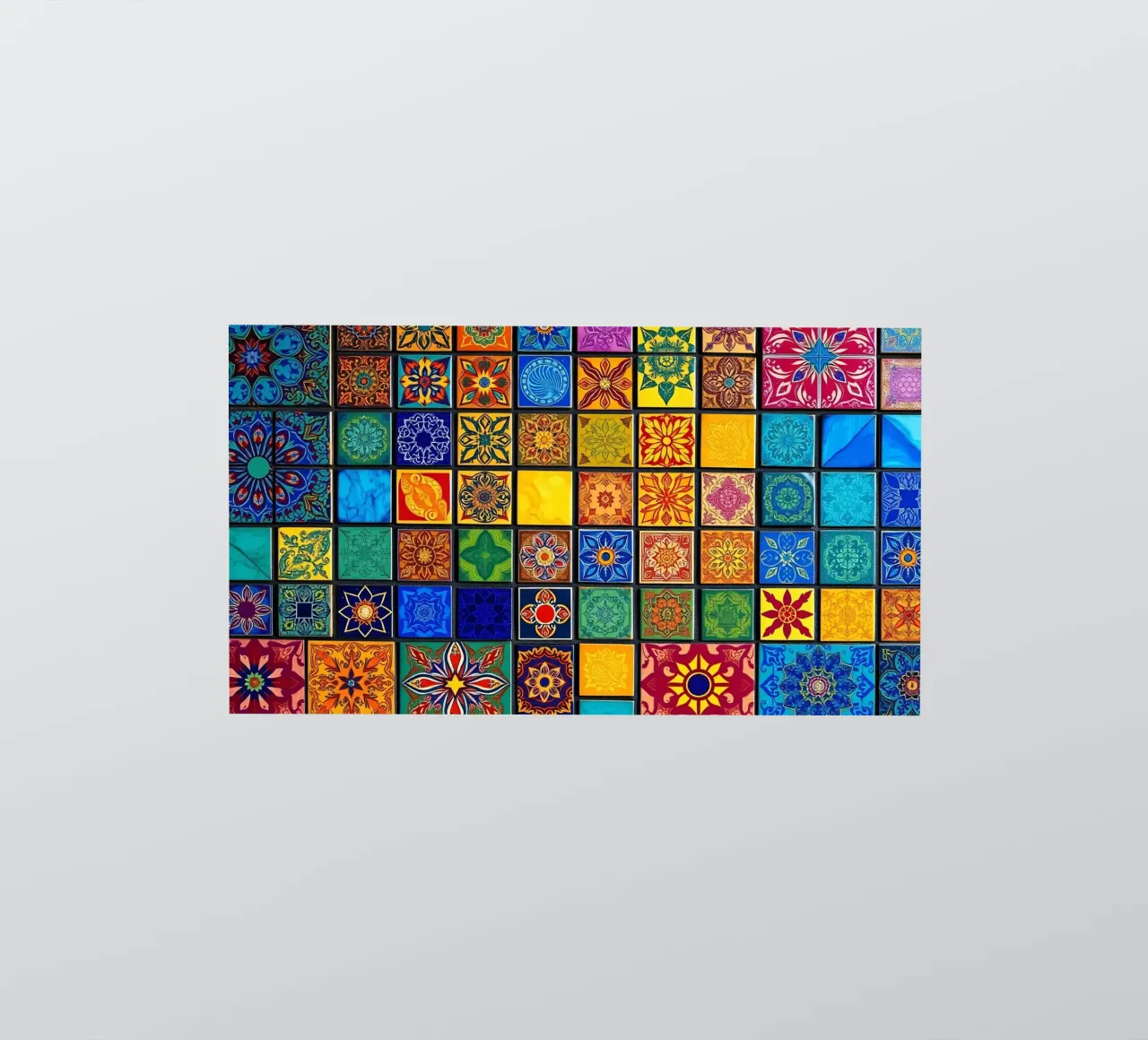 Carreaux de mosaïque colorés avec des motifs et des dessins complexes autocollant de DesignDoodle