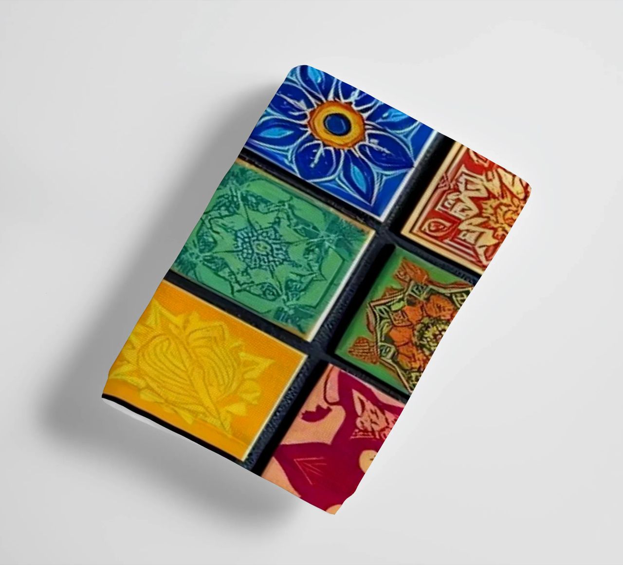 Colorful mosaic tiles with intricate patterns and design towel by DesignDoodle