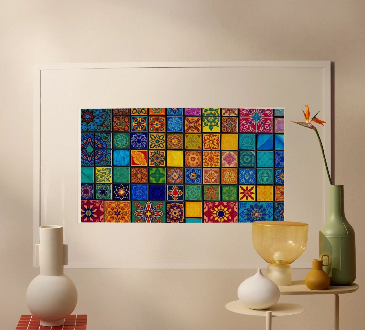 Colorful mosaic tiles with intricate patterns and design hahnemühle by DesignDoodle
