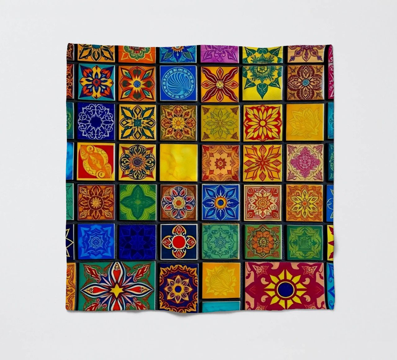 Tessere di mosaico colorate con motivi e disegni intricati coperta in pile da DesignDoodle
