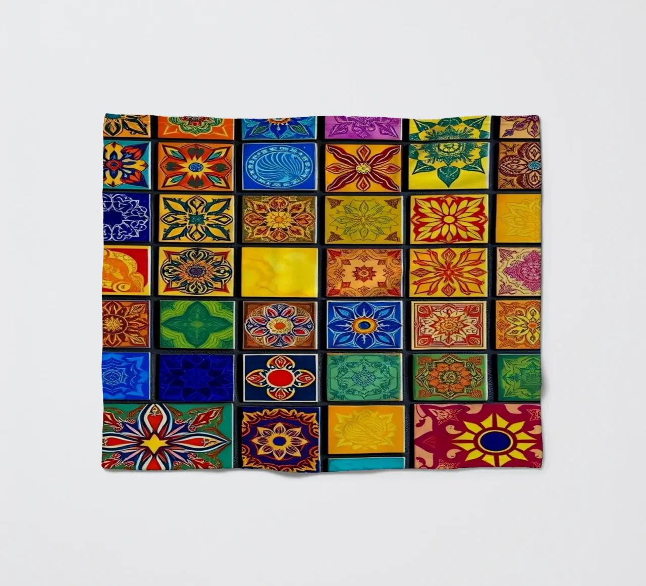 Carreaux de mosaïque colorés avec des motifs et des dessins complexes plaid polaire de DesignDoodle