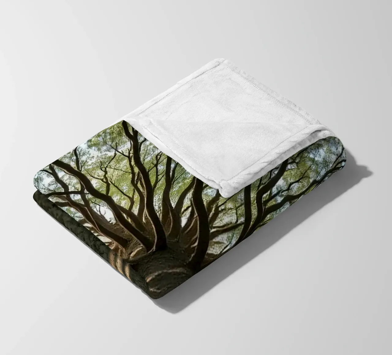 Un albero maestoso che sovrasta la foresta con i suoi rami coperta in pile da DesignDoodle