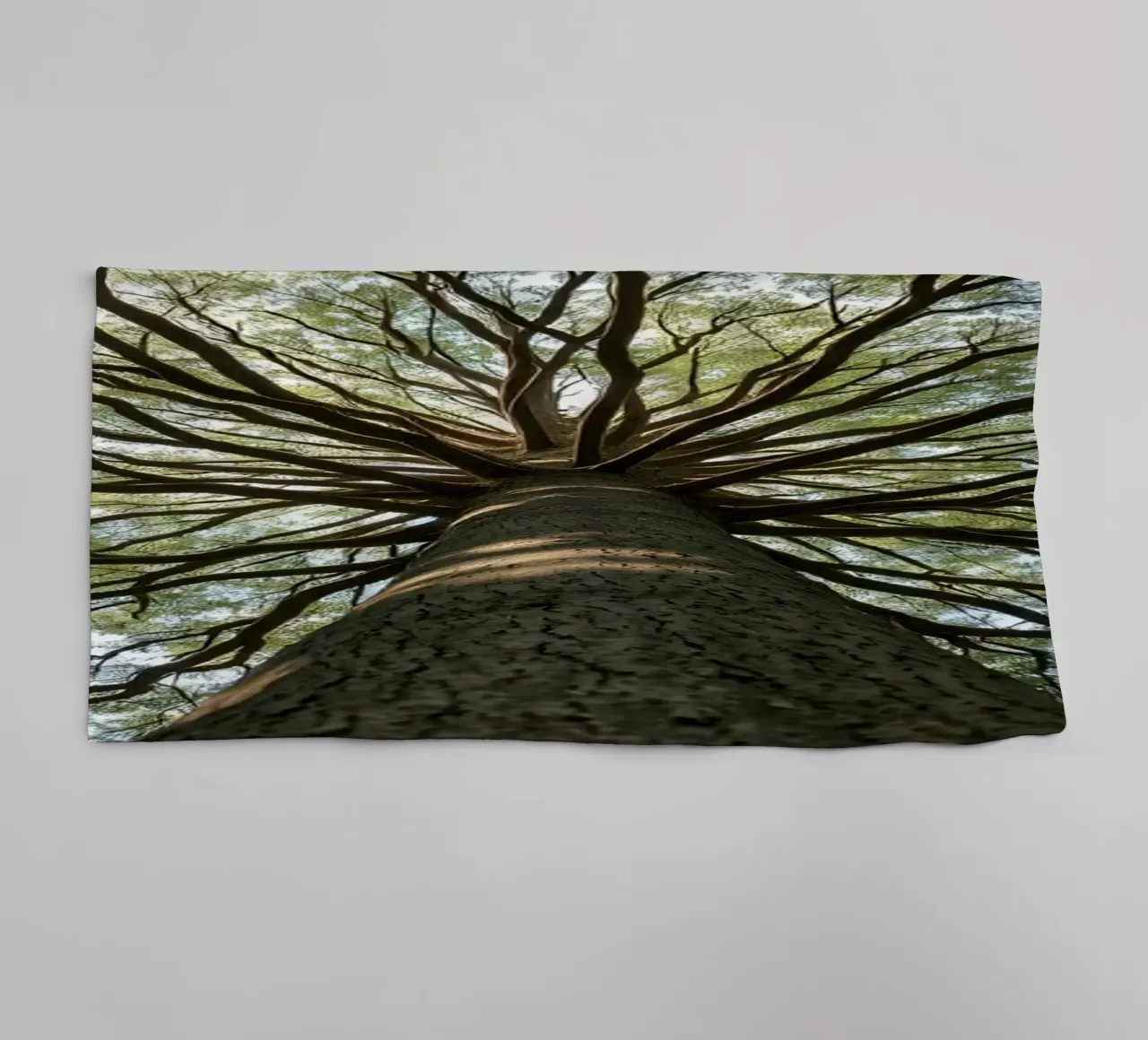 Majestic tree towering over the forest with sprawling branch towel by DesignDoodle