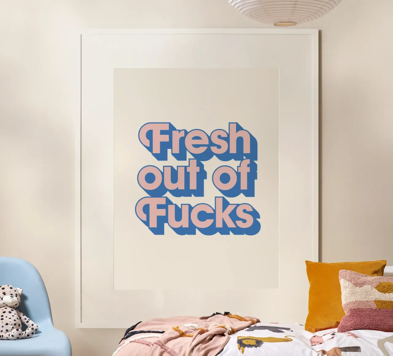 Fresh Out of Fucks sarcastico Umoristico Sassy Typografie Regalo poster con telaio in alluminio da THE MOTIVATED TYPE