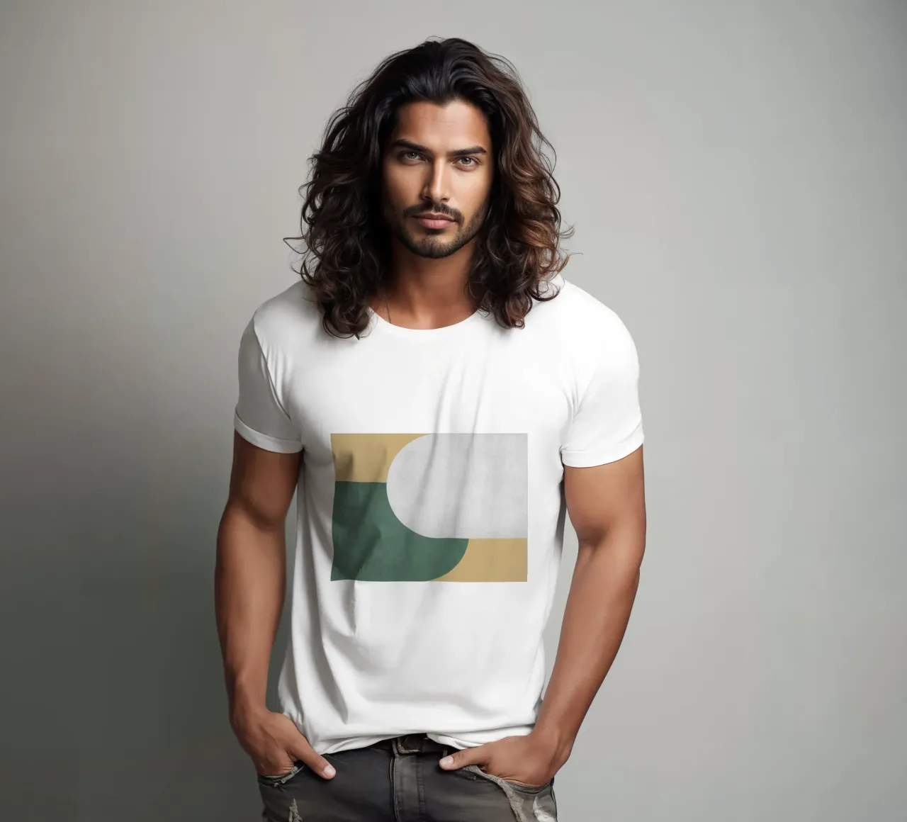Halfmoon Colorblock - t-shirt by MoonlightPrint