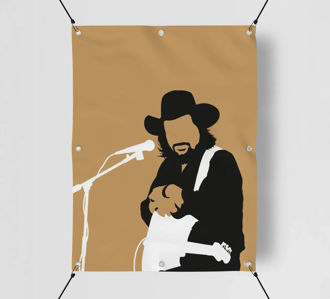 No280 Waylon Jennings telo in pvc da Iconic Rockstars