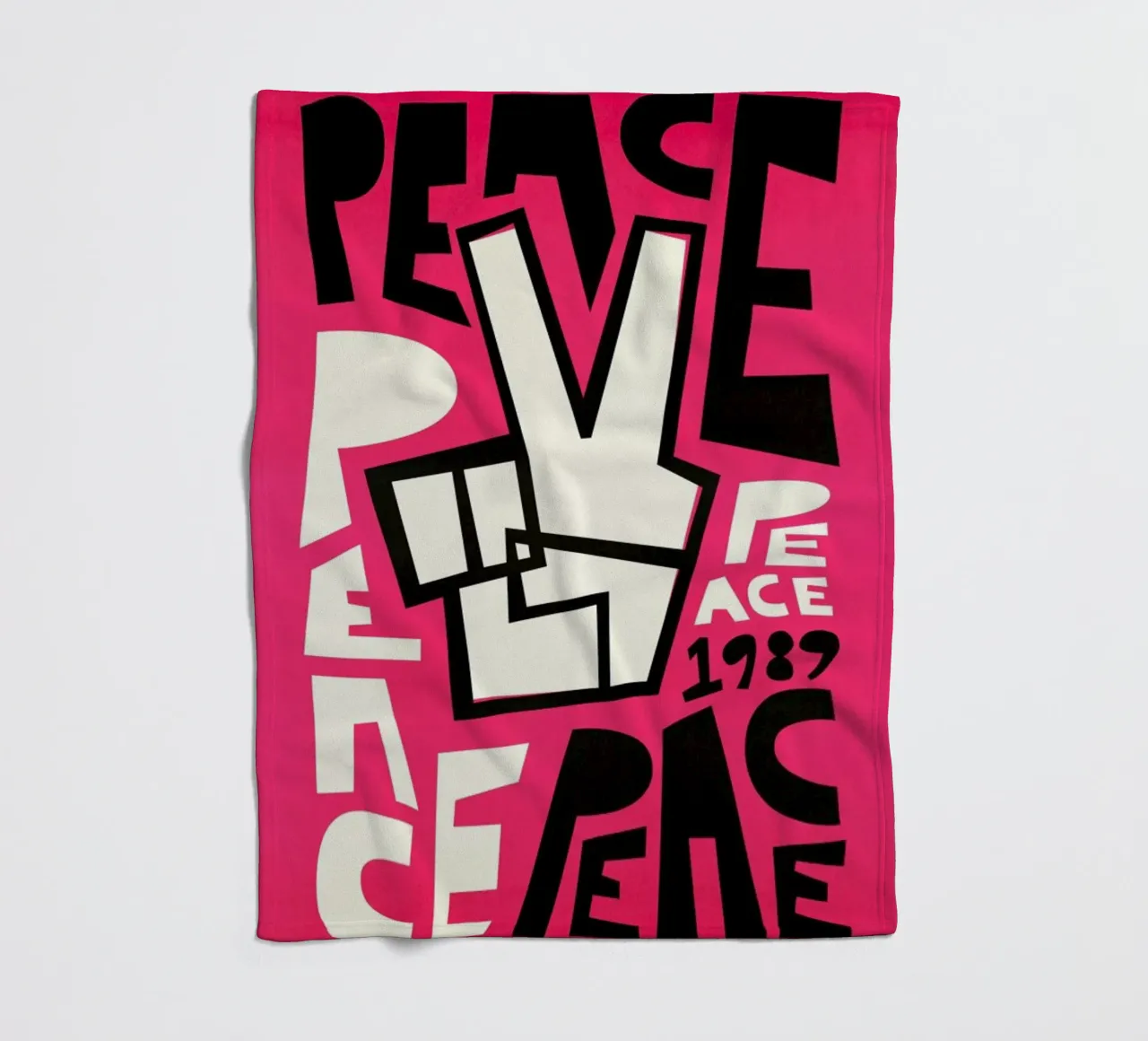 Peace fleece blanket by Fox & Velvet