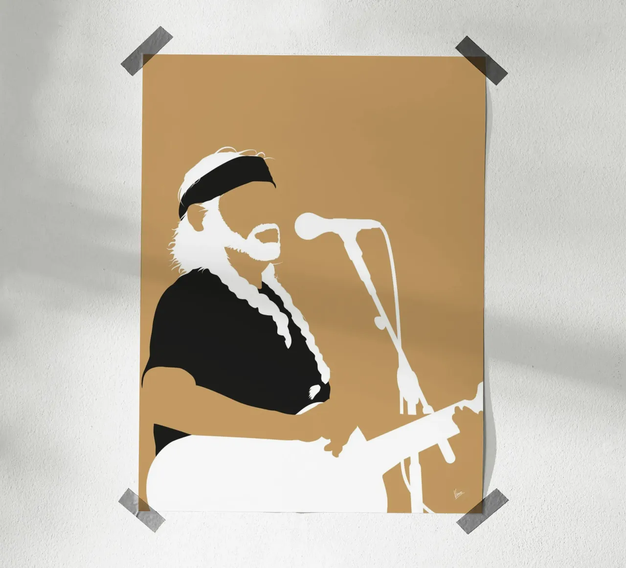 No290 Willie poster con telaio in legno da Iconic Rockstars