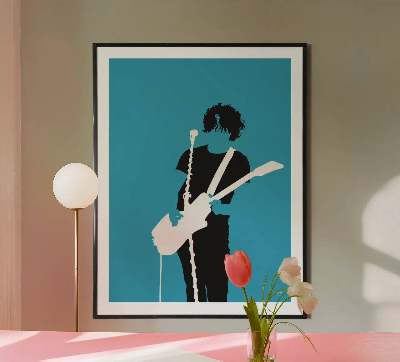 No295 The White Stripes poster con telaio in alluminio da Iconic Rockstars