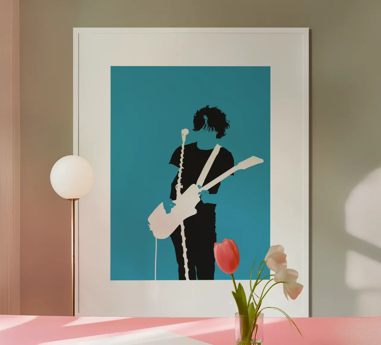 No295 The White Stripes poster con telaio in alluminio da Iconic Rockstars