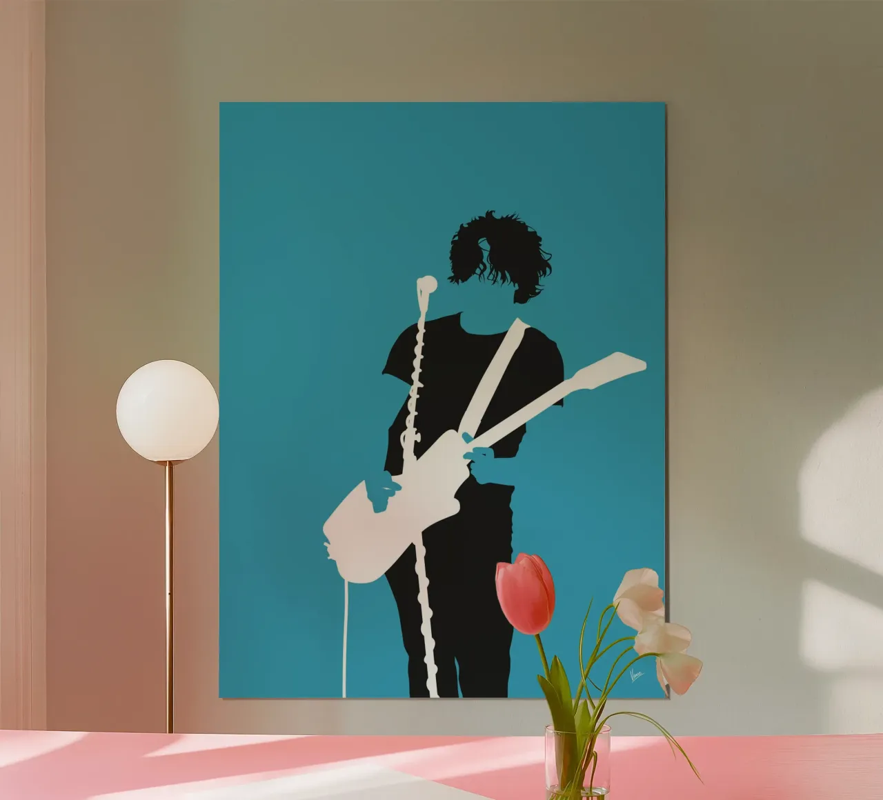 No295 The White Stripes poster con telaio in alluminio da Iconic Rockstars
