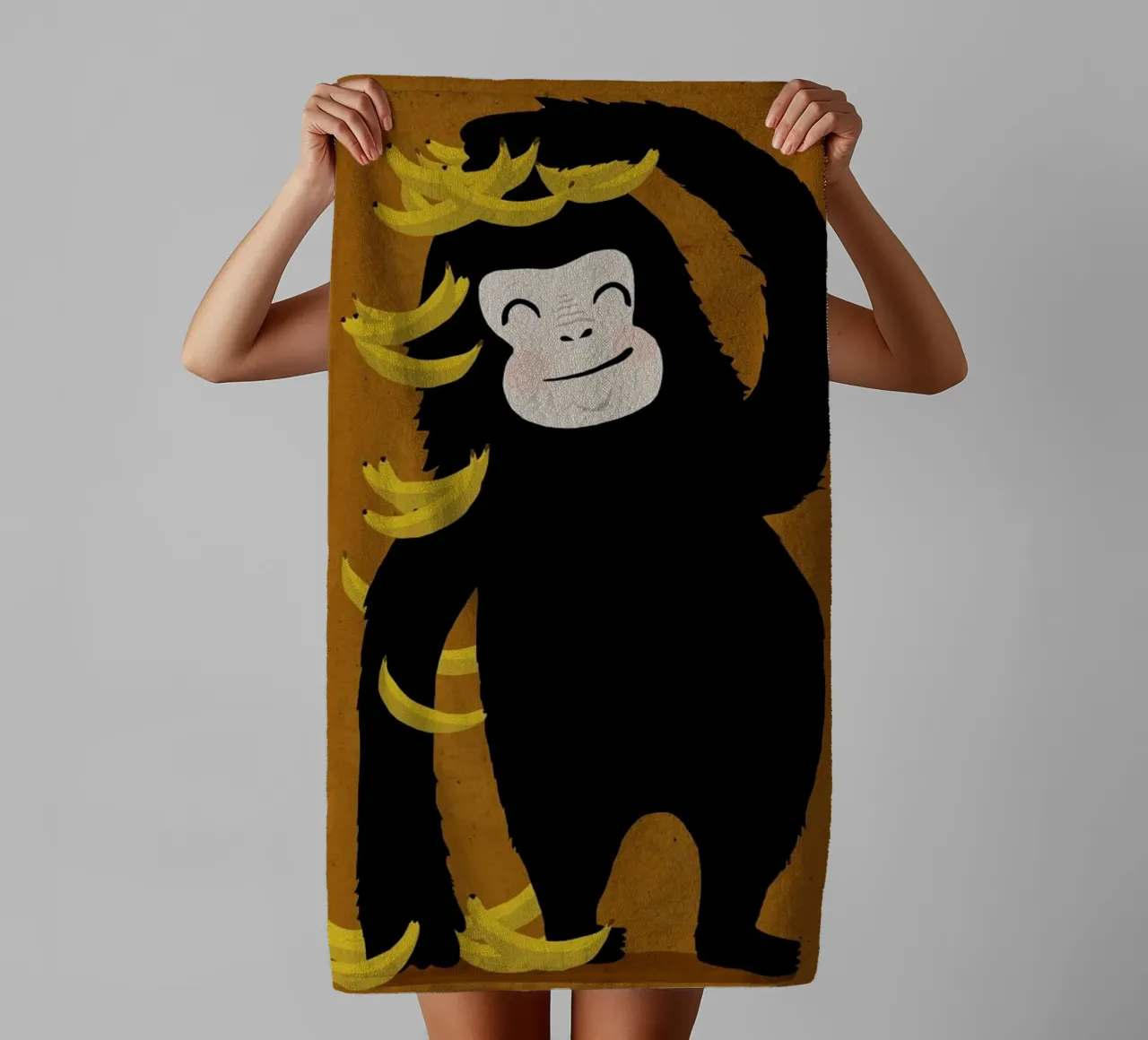 Gorilla (Brown) asciugamano da bagno da treechild