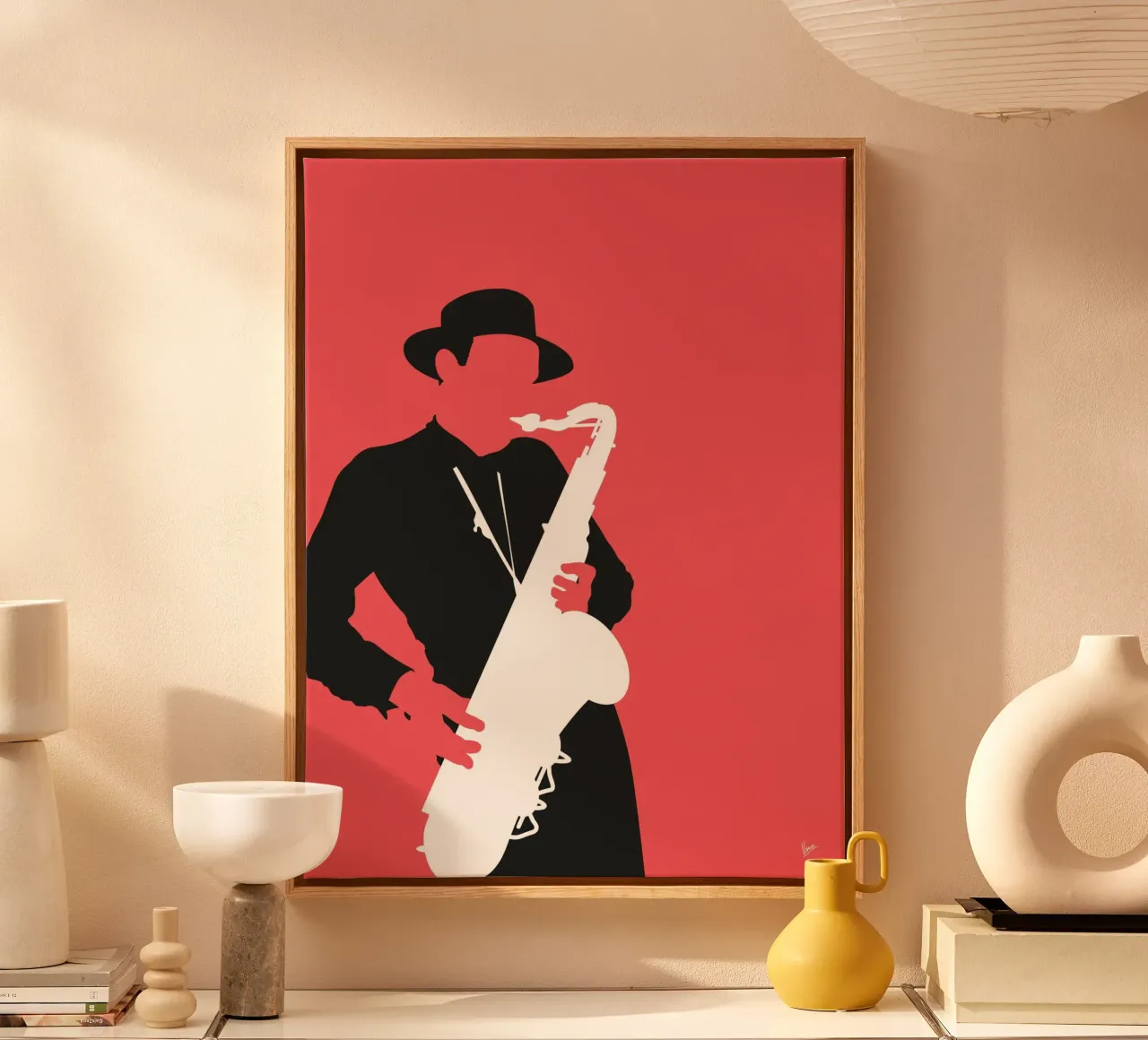 No302 Dexter Gordon tela con Cornice a cassetta da Iconic Rockstars