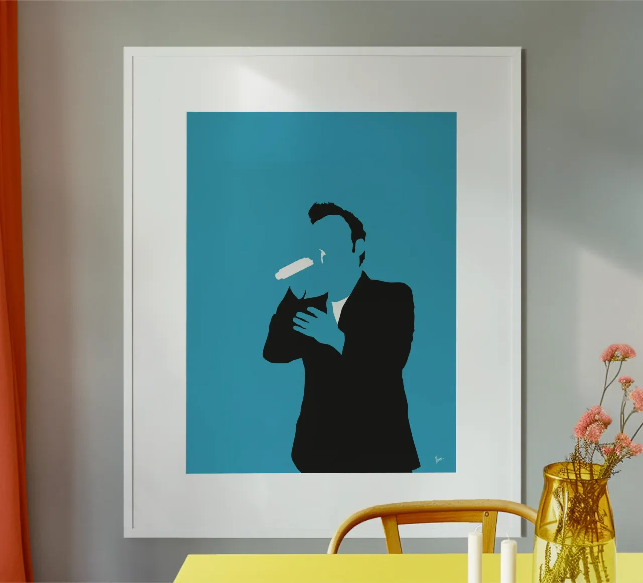 No305 Rick Astley poster con telaio in plastica da Iconic Rockstars