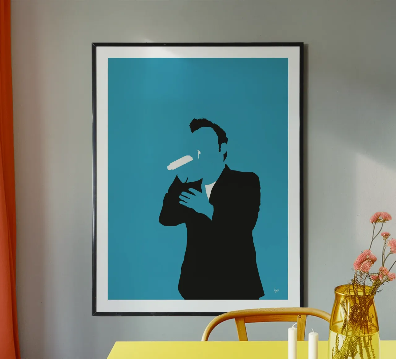 No305 Rick Astley poster con telaio in plastica da Iconic Rockstars