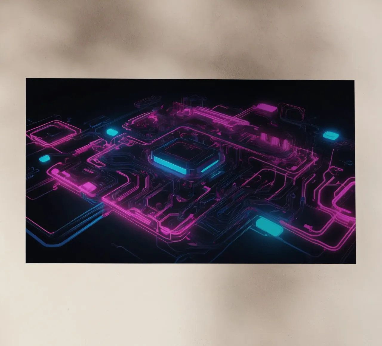 Il design vibrante del circuito stampato al neon mette in mostra la tecnologia pellicola backlit da DesignDoodle