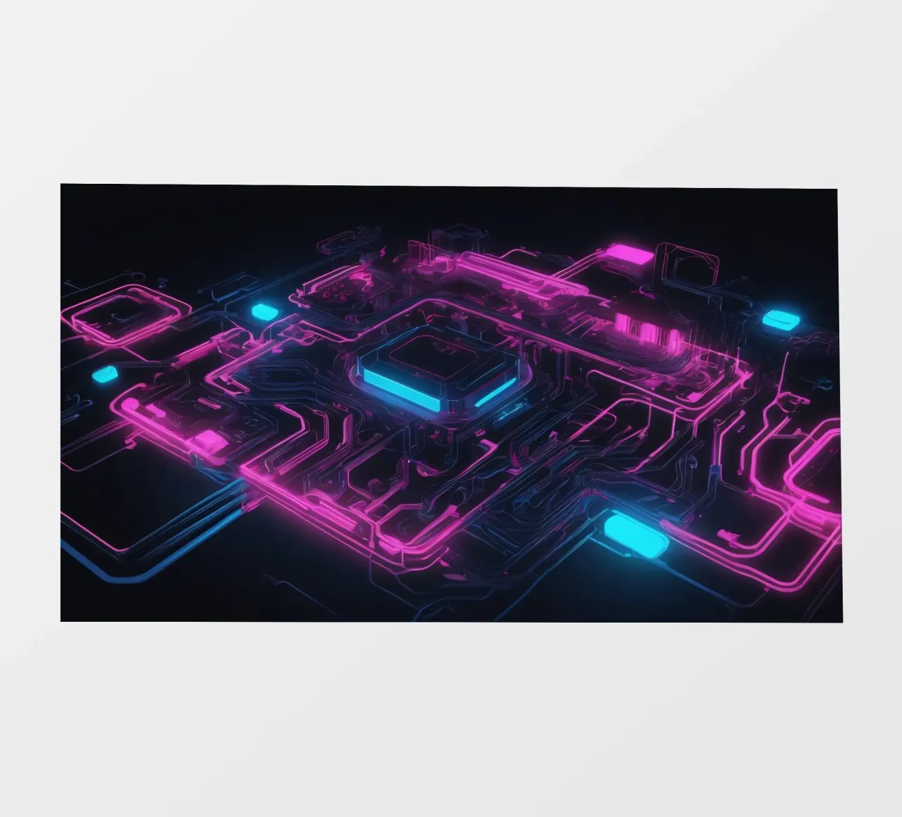Il design vibrante del circuito stampato al neon mette in mostra la tecnologia pellicola backlit da DesignDoodle