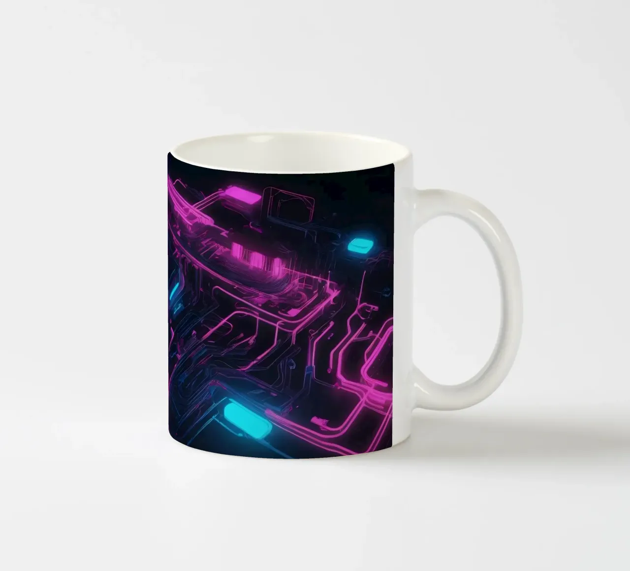 Il design vibrante del circuito stampato al neon mette in mostra la tecnologia tazza in ceramica da DesignDoodle