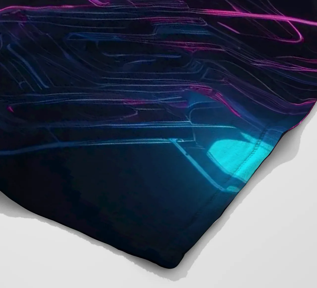 Lebendiges Neon-Leiterplattendesign zur Präsentation der Technologie Fleecedecke von DesignDoodle