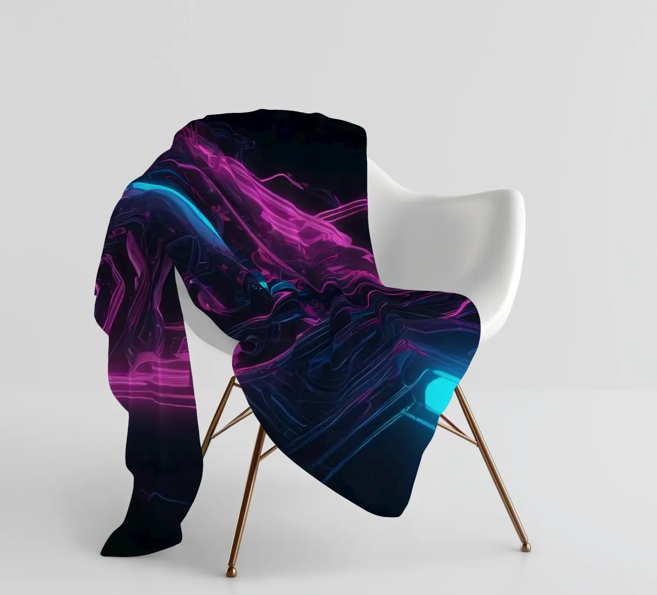 Lebendiges Neon-Leiterplattendesign zur Präsentation der Technologie Fleecedecke von DesignDoodle