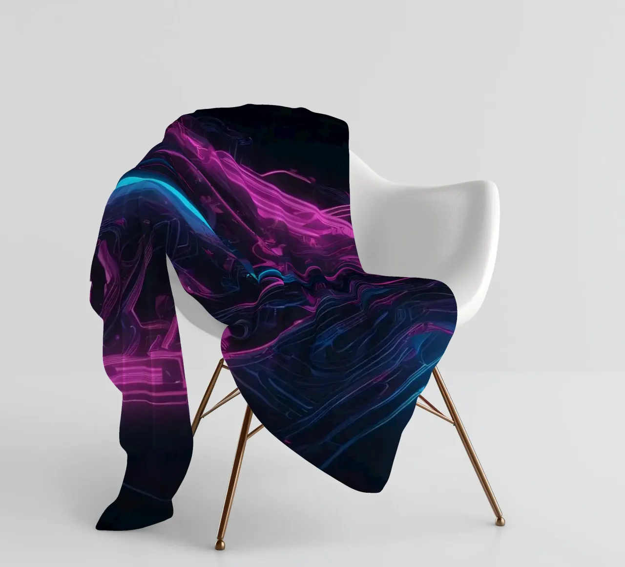 Lebendiges Neon-Leiterplattendesign zur Präsentation der Technologie Fleecedecke von DesignDoodle