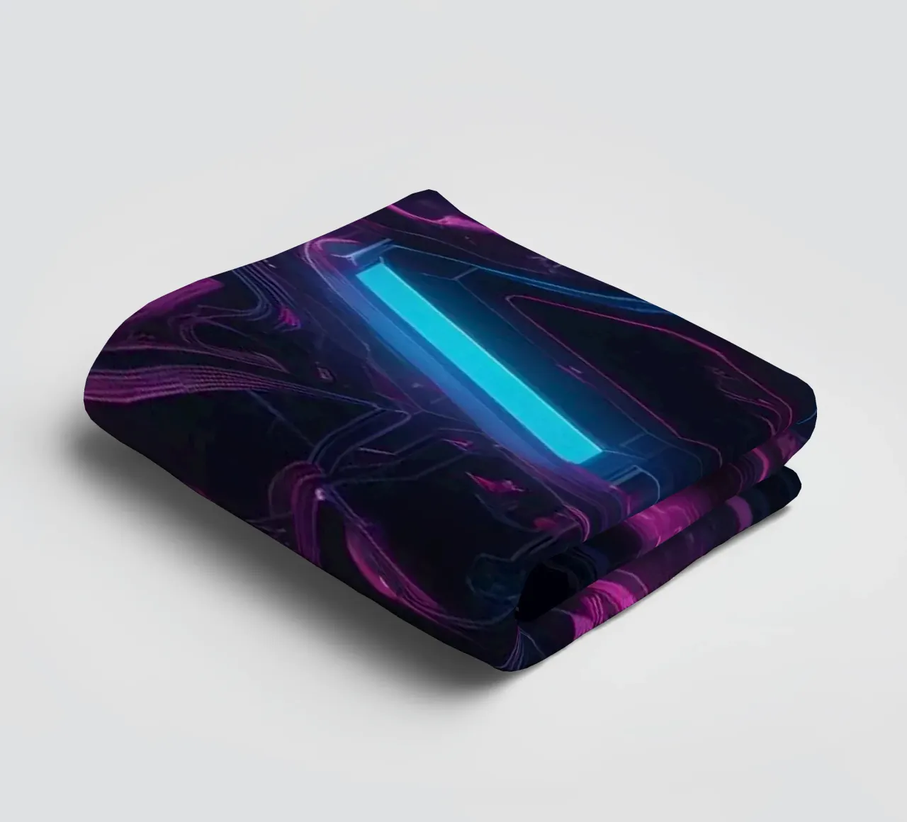 Vibrant neon circuit board design showcasing technology towel by DesignDoodle