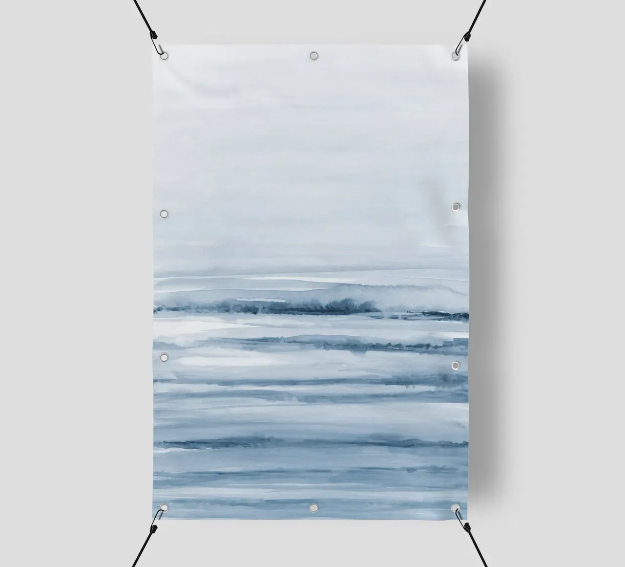 Blaue Aquarellstriche PVC Plane von NouveauPrints