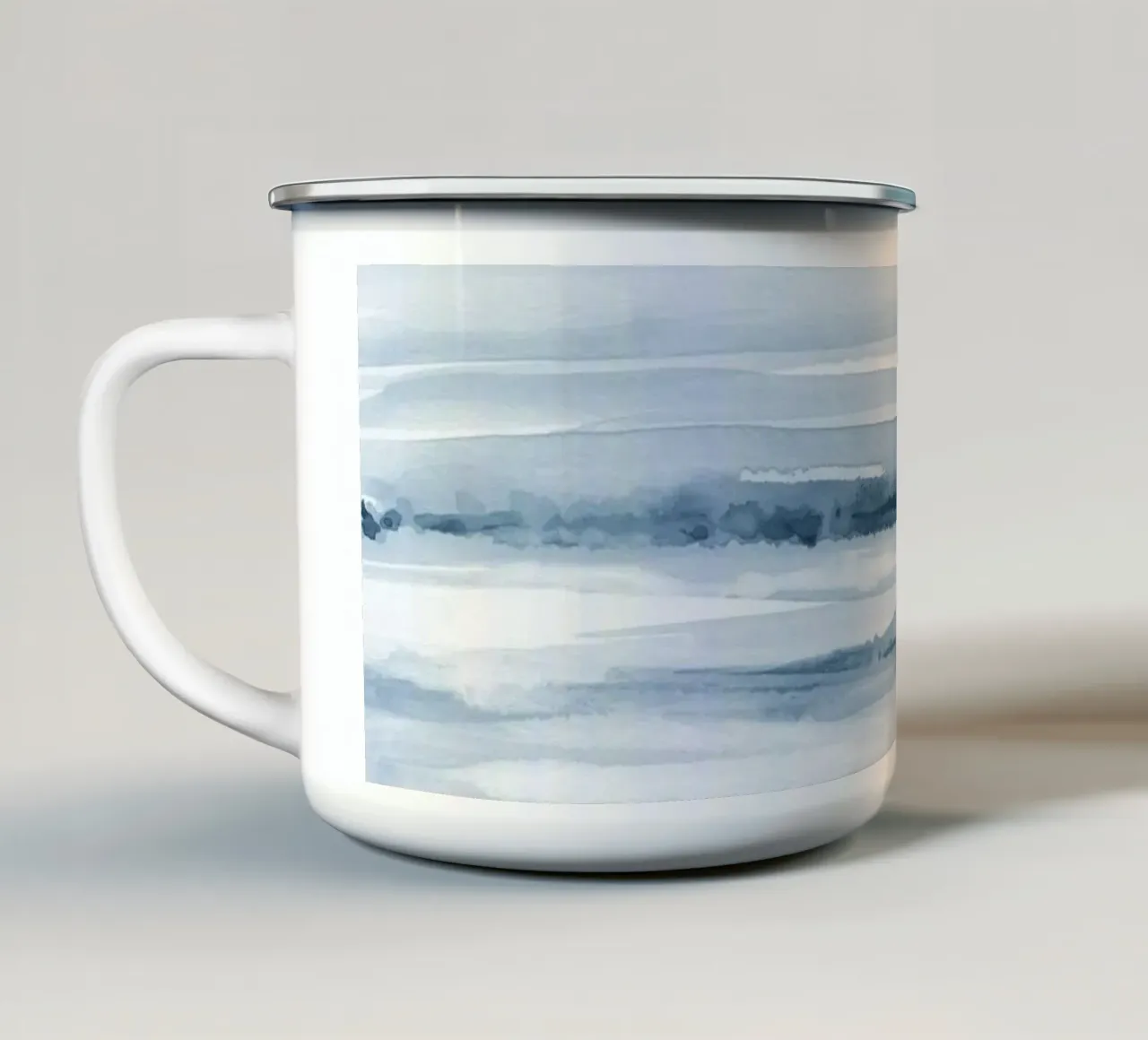 Tratti di acquerello blu tazza in smalto da NouveauPrints