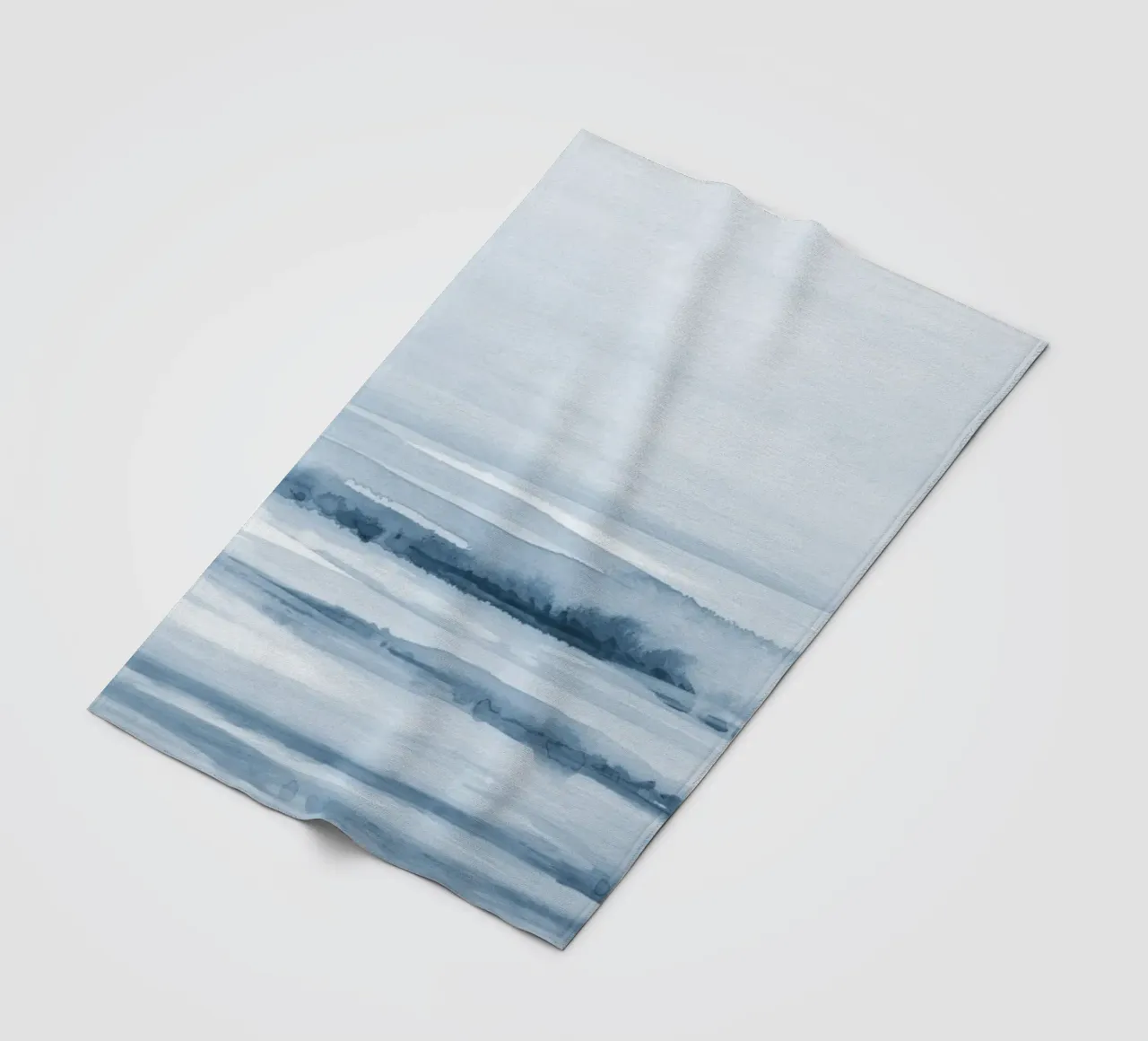 Blaue Aquarellstriche Fleecedecke von NouveauPrints