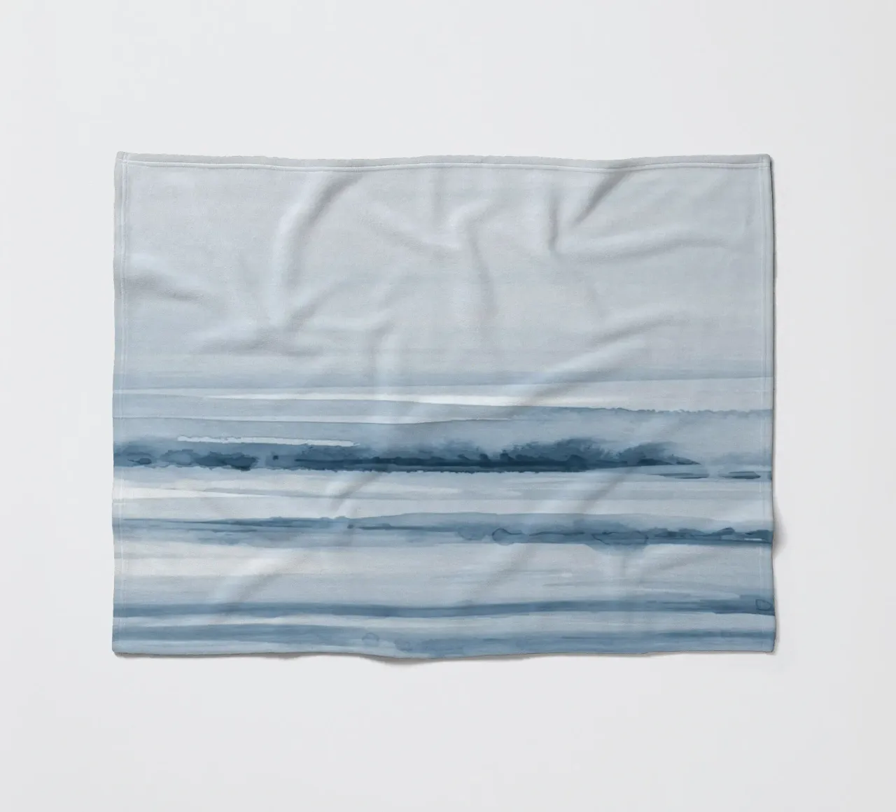 Blaue Aquarellstriche Fleecedecke von NouveauPrints