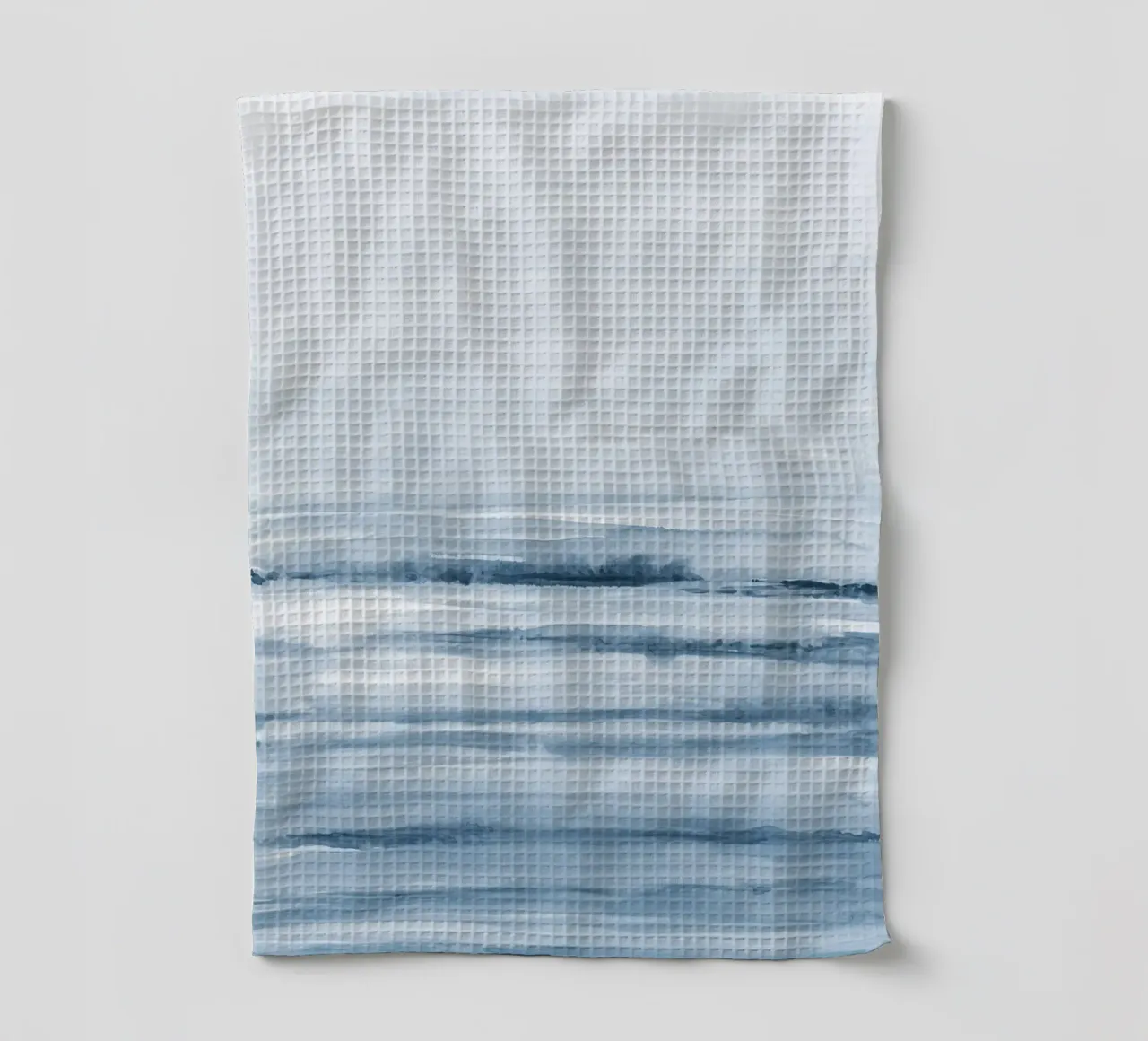 Blaue Aquarellstriche Geschirrtuch von NouveauPrints