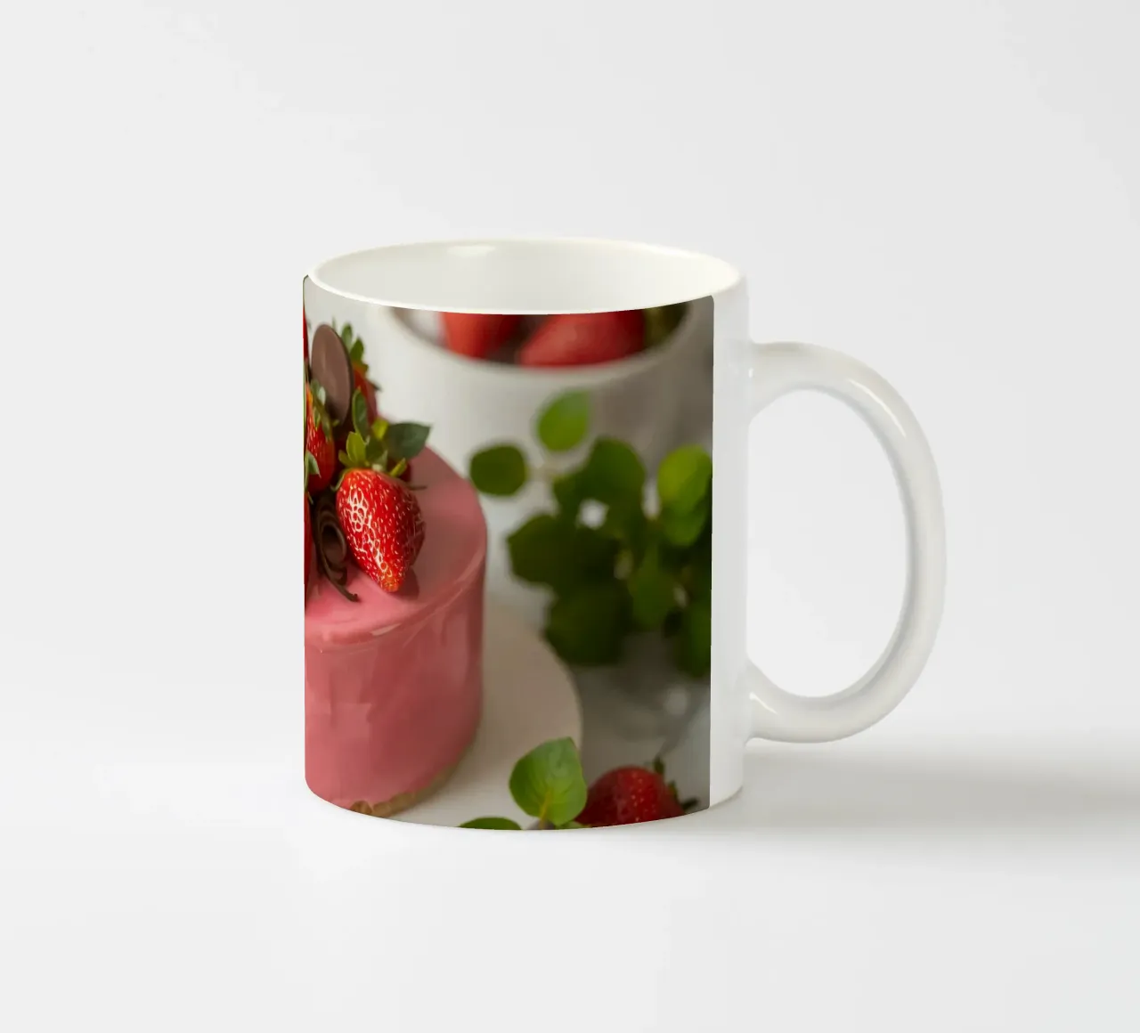 Heerlijke aardbeientaart met verse bessen en munt keramische mok van DesignDoodle