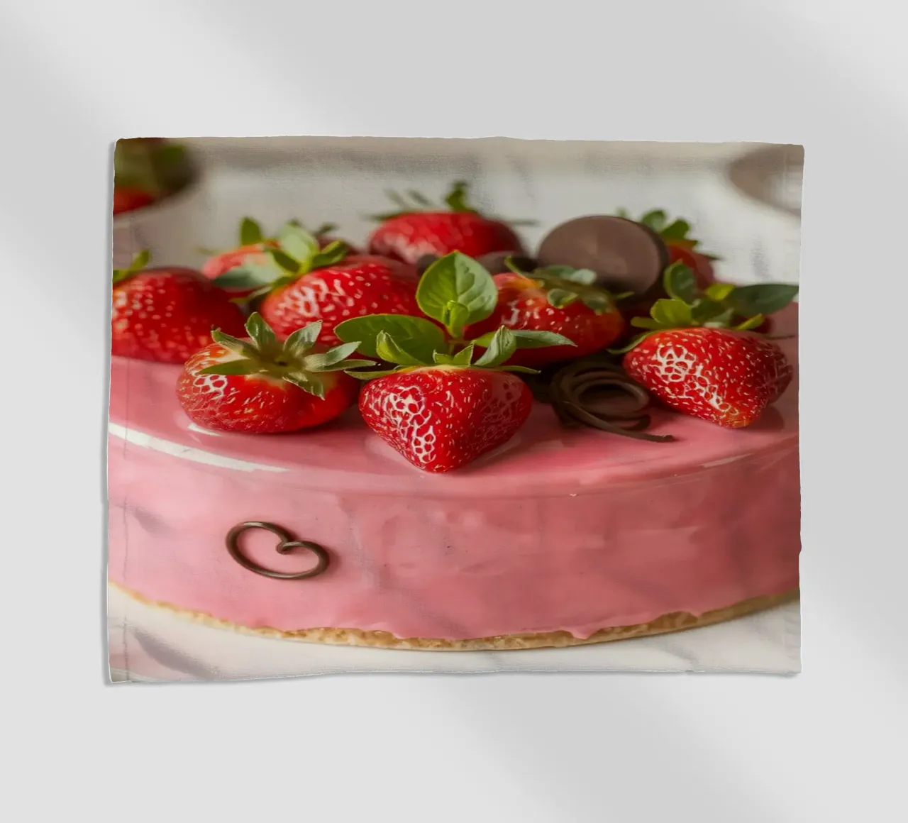 Leckerer Erdbeerkuchen mit frischen Beeren und Minze Strandtuch von DesignDoodle