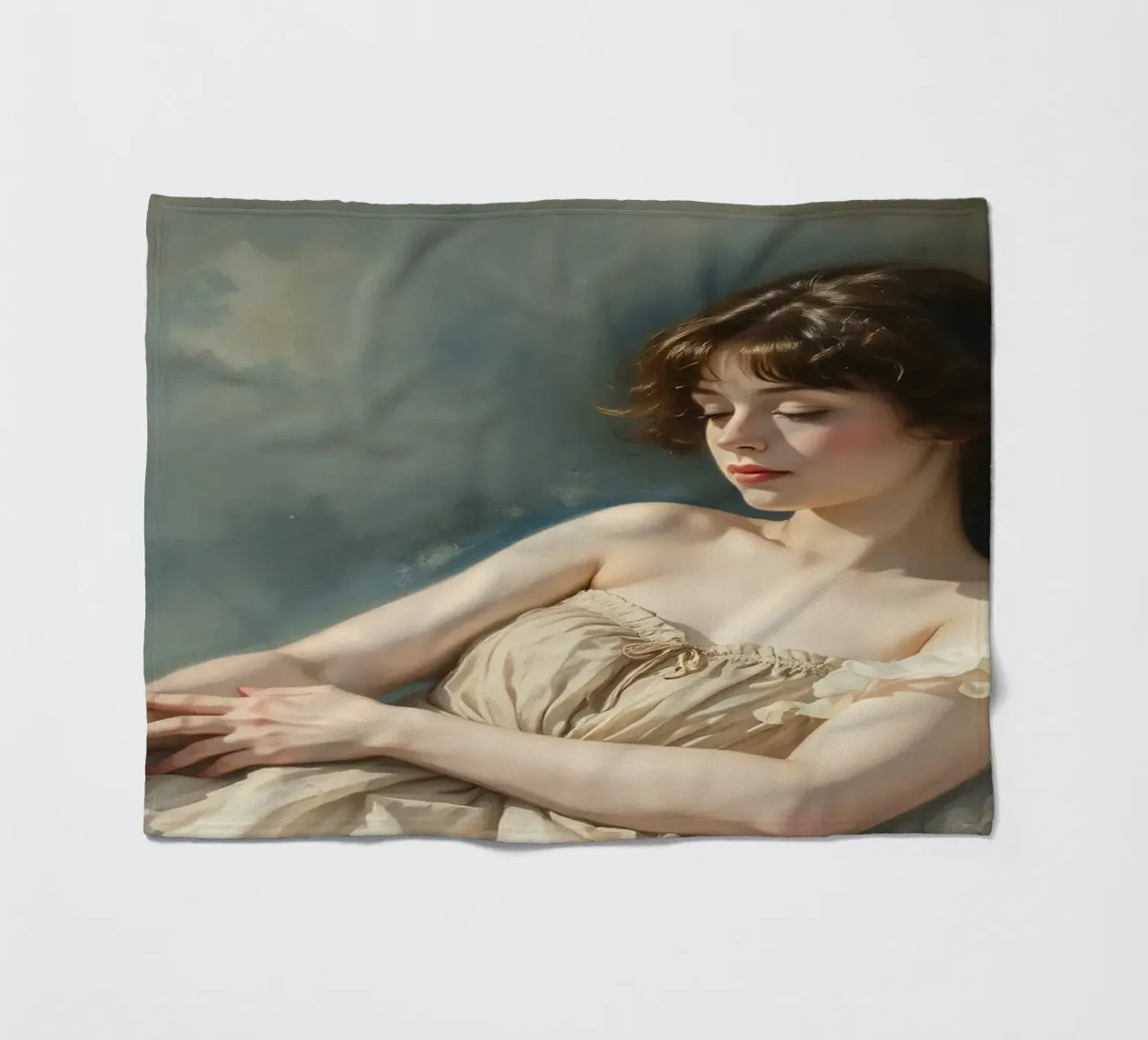 Jeune femme dans une lumière douce se relaxant sur une chaise plaid polaire de DesignDoodle