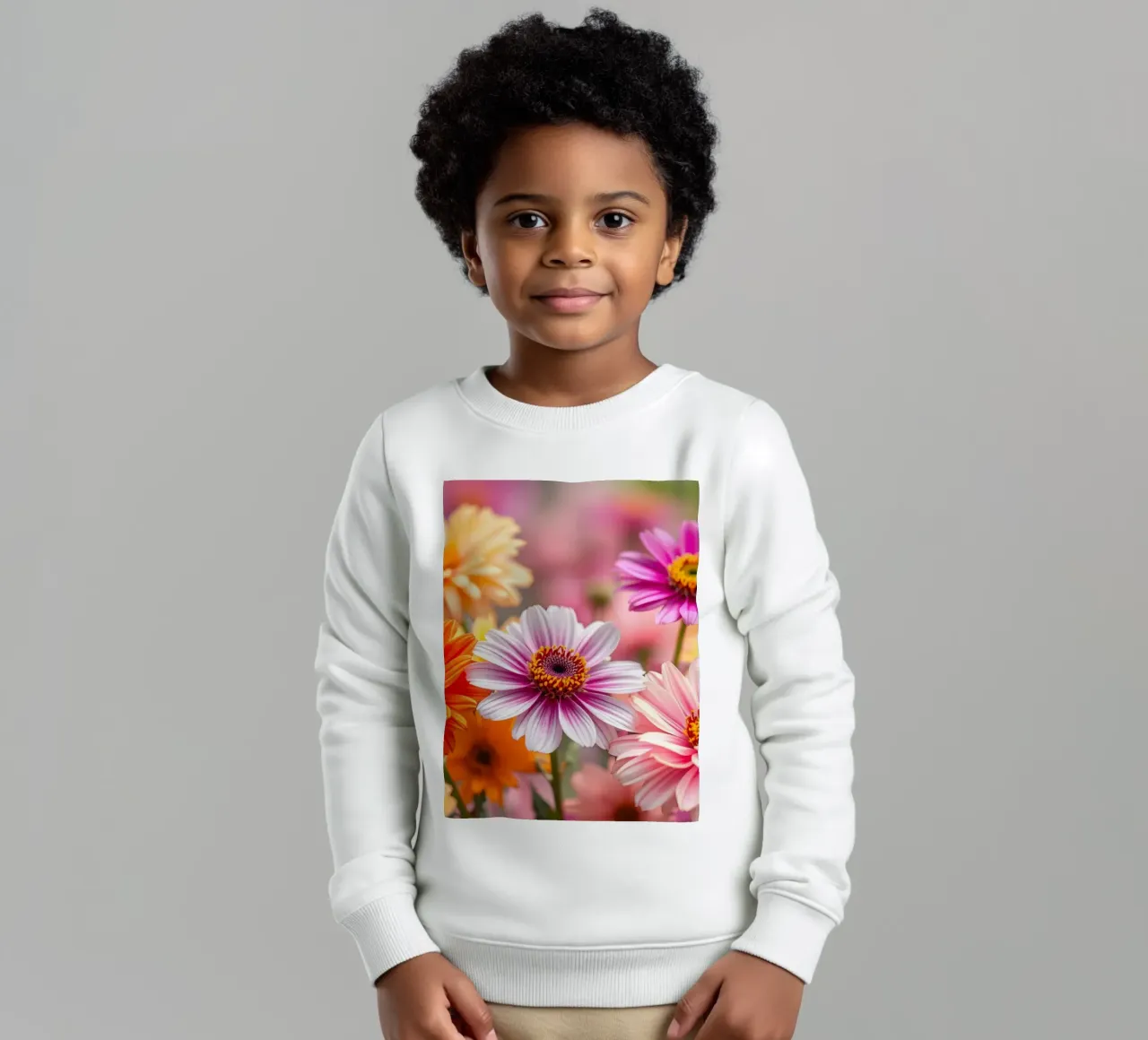 Fiori dai colori vivaci in un giardino in primavera felpa bambino da DesignDoodle