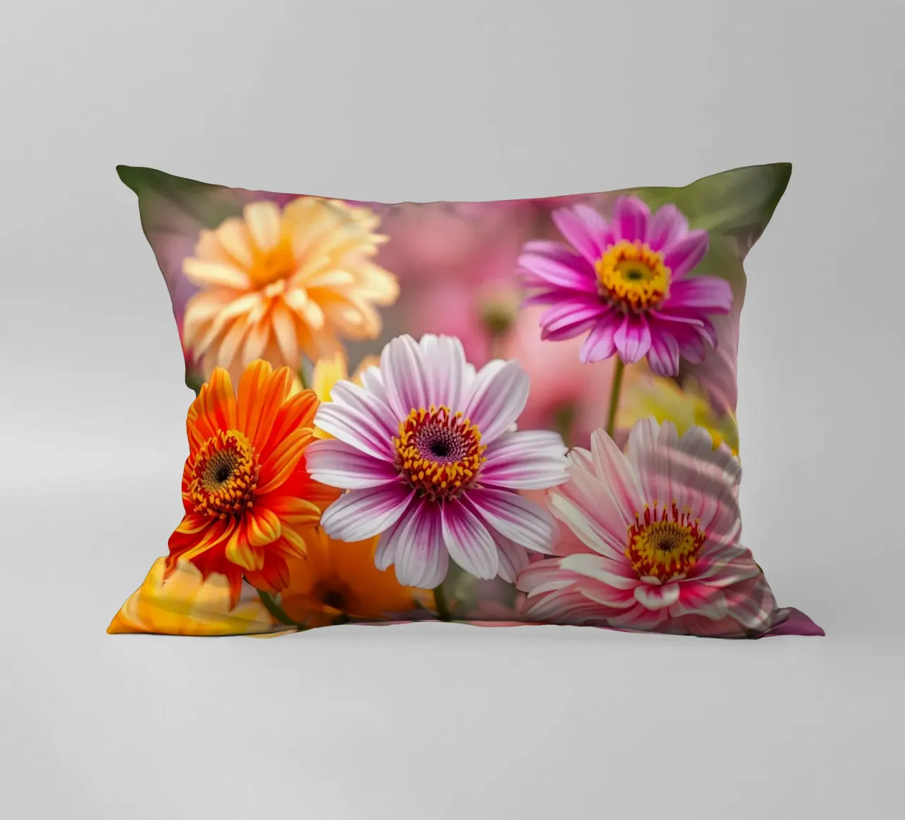 Fiori dai colori vivaci in un giardino in primavera cuscino da DesignDoodle