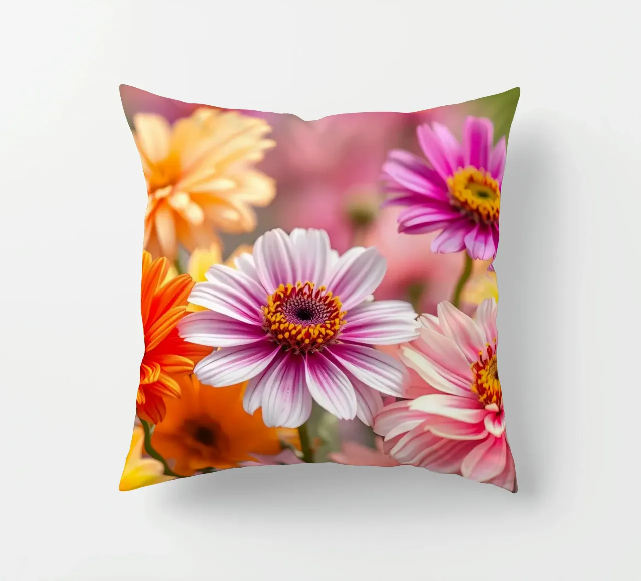Fiori dai colori vivaci in un giardino in primavera cuscino da DesignDoodle