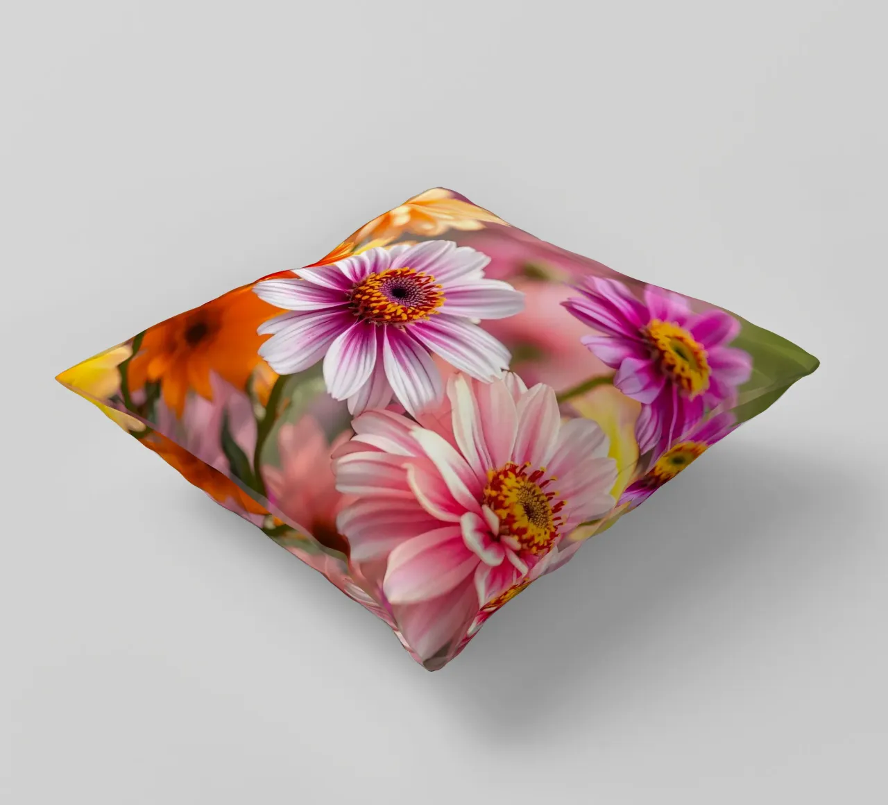 Fiori dai colori vivaci in un giardino in primavera cuscino da DesignDoodle