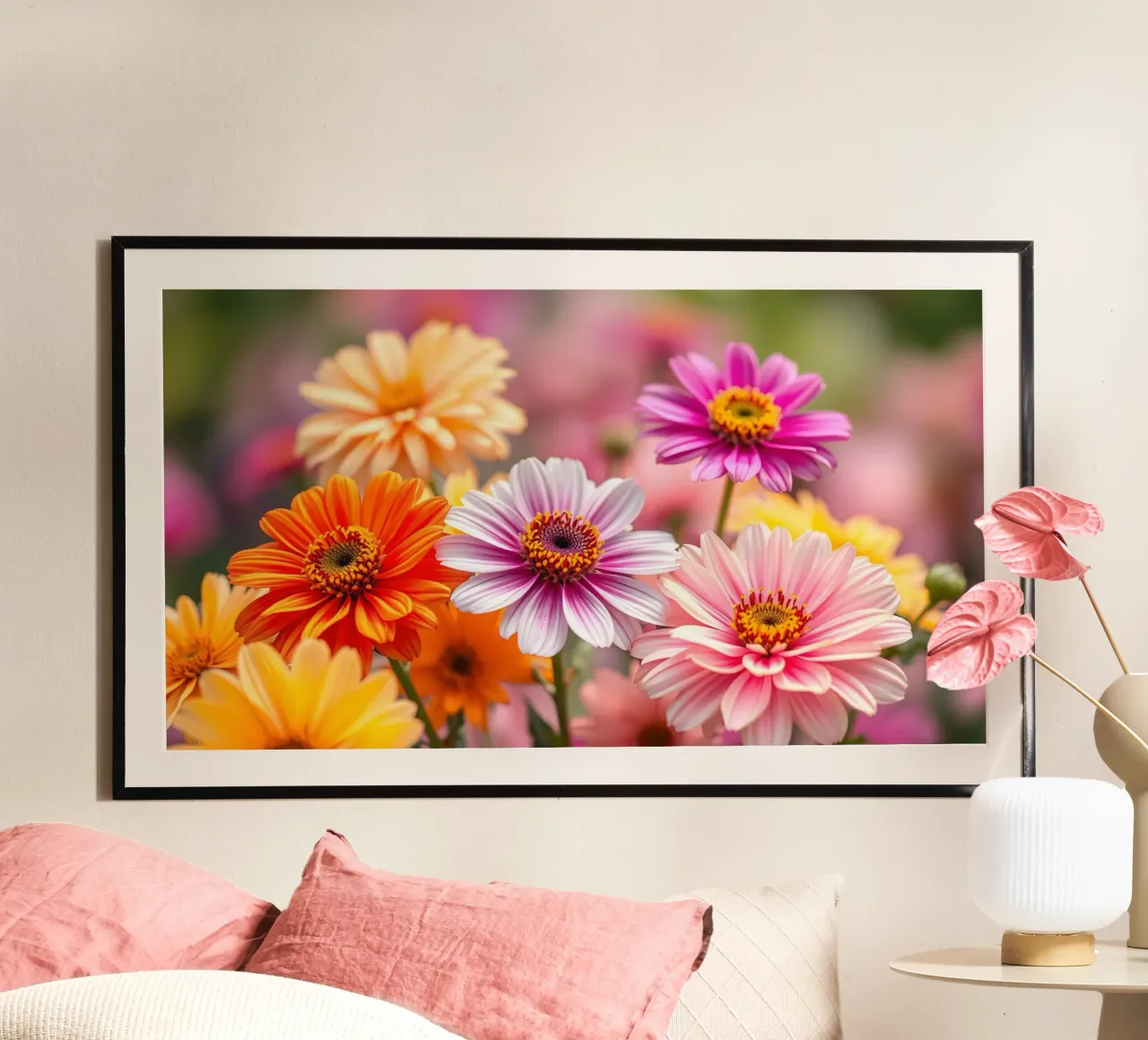 Fiori dai colori vivaci in un giardino in primavera carta hahnemühle da DesignDoodle