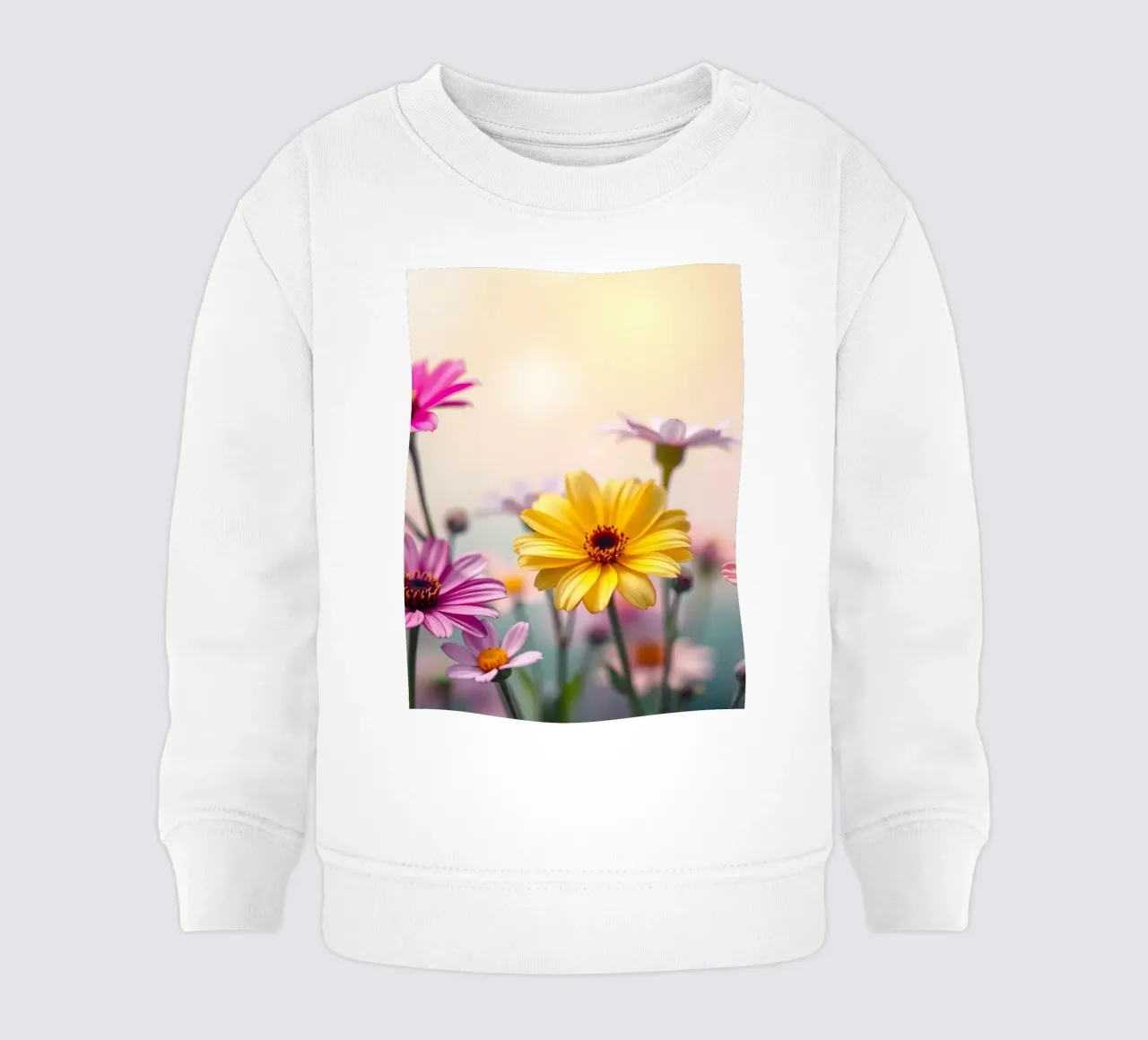 Fiori colorati che sbocciano vivacemente in un giardino sereno felpa neonato da DesignDoodle